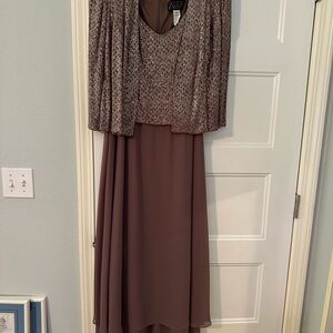 Alex Evenings Brown 2-Piece A-Line Gown and Jacket